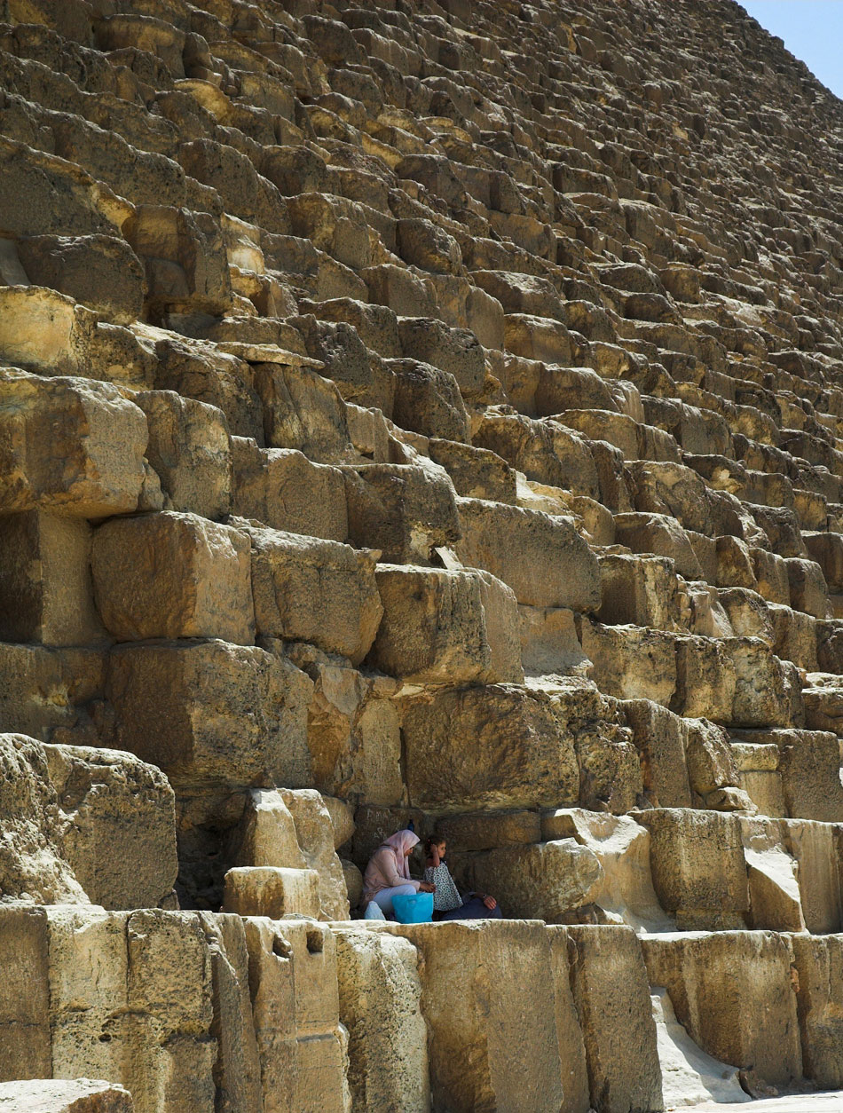 The Great Pyramid of Giza in Egypt: 2.3 million stone blocks, 14.3 billion pounds in total